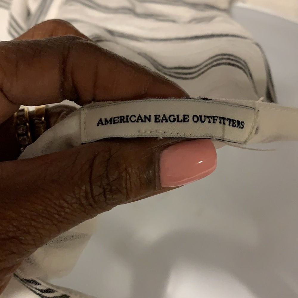 Striped Black & White Jumpsuit - Picture 9 of 10